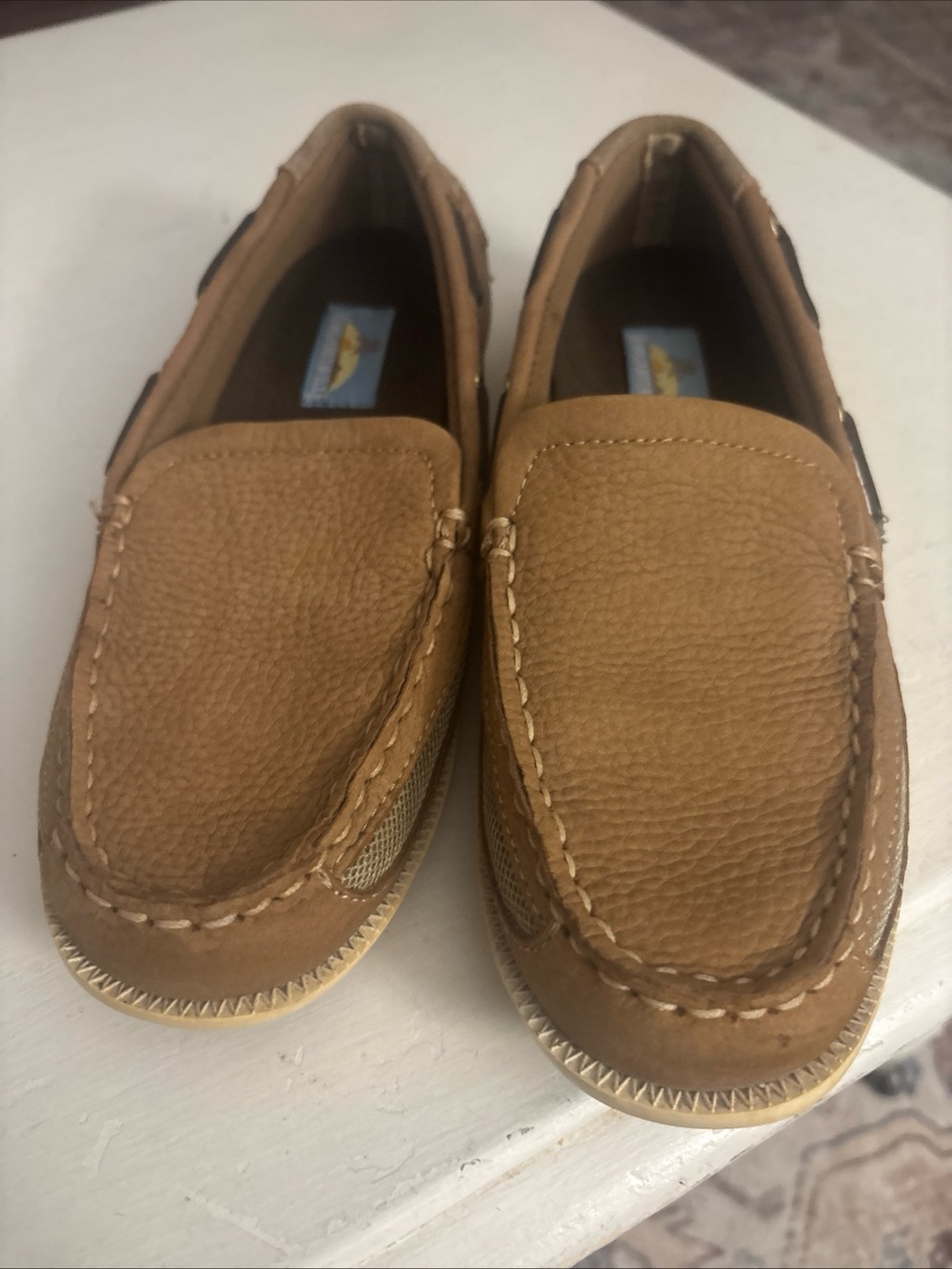 Women’s Tan Leather Moccasin Loafers Margaritaville size 8